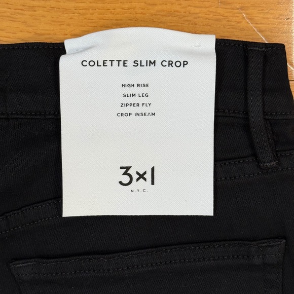 3x1 Womens Colette Slim Crop Jeans Tar Black Size 27 - Picture 5 of 6